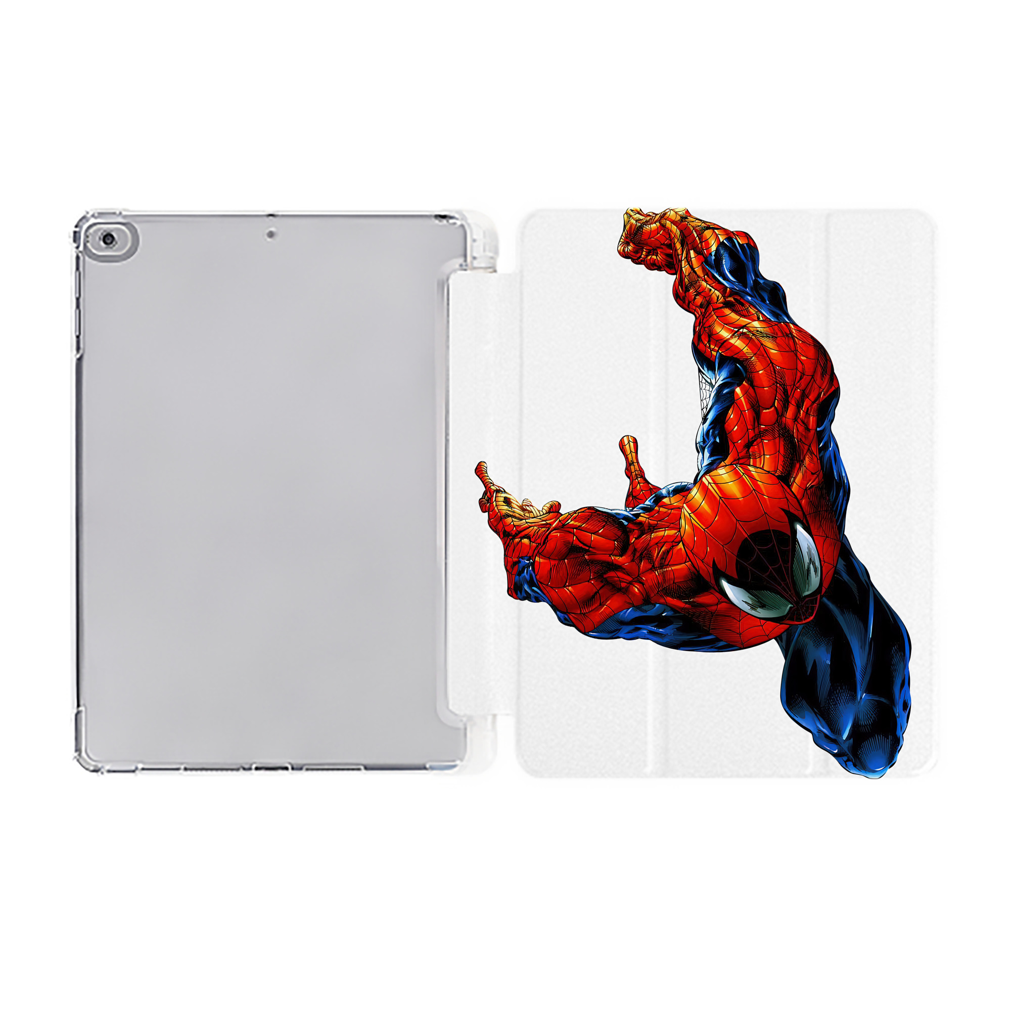 （画像用） Spider Man スパイダーマン IPad ケース ペン収納付き 三つ折りスタンド PUレザー×シリコン 対応機種9.5/10.5/10.9インチ